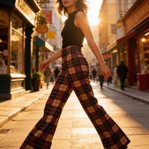 Urban Outfitters Vintage Inspired 70’s Plaid Flare Pants Size Small